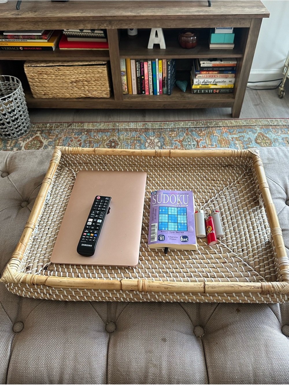 Bamboo Hand Woven Rattan Rectangular Tray - Picture 3 of 13